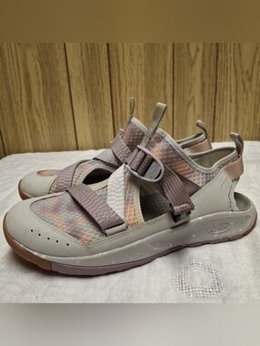 Chaco Wm's Sz 10 Odyssey Mist Quail Comfort Hiking Sandals Slip On